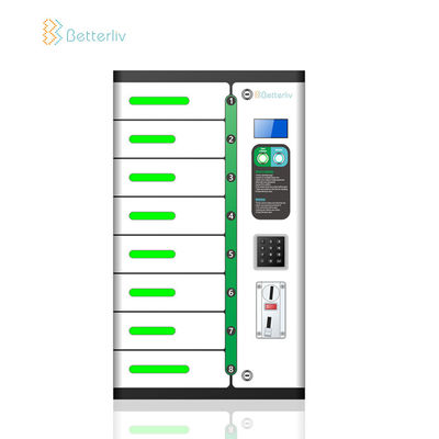 8 Bay Coin Operated Charging Lockers For Phones Floor Stand